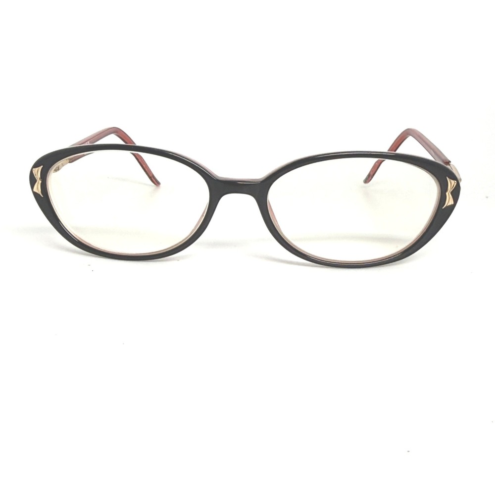 Adensco Maria TG7 130 Womens Eyeglasses Frames Burgundy Black Gold Cat Eye‎ Oval